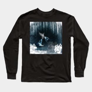 Awesome wolves in the winter landscape Long Sleeve T-Shirt